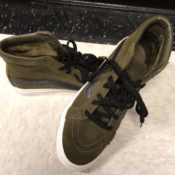 dark green high top vans